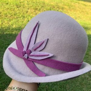 Rose Monzyk Kentucky Derby Floral Felt  Detail Handmade One of a Kind Hat